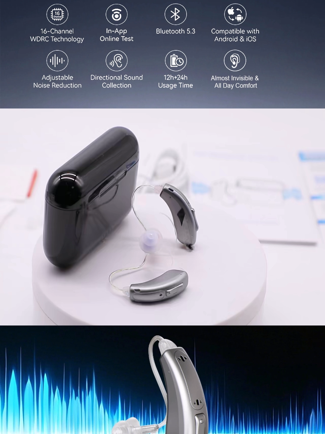 Hearing Aid with Bluetooth 16 CHANNEL Hearing Aids Rechargeable for Deafness High Quality with Noise Cancelling audifonos ✨ Smart Bluetooth Hearing Aids – Hear the World Clearly! ✨ Experience next-level hearing with the 16-Channel Bluetooth Rechargeable Hearing Aid. Designed with noise-cancelling technology, it delivers crystal-clear sound in every environment — whether you’re at home, outdoors, or in conversation. With Bluetooth 5.3 connectivity, you can easily connect to your smartphone for calls, music, and videos. Lightweight, almost invisible, and built for all-day comfort, this device combines advanced hearing enhancement with modern lifestyle convenience. 🔋 Long-lasting battery (up to 120 hours) 🎧 High-quality sound with noise reduction 📱 Bluetooth streaming for iOS & Android 👂 Comfortable & discreet design 👉 Get yours now: https://s.click.aliexpress.com/e/_c41Dbs43 @tiktok @tiktokcreators #HearingAids #BluetoothHearingAid #NoiseCancelling #RechargeableHearingAid #SmartHearing #HearingAidTechnology #BetterHearing #InvisibleHearingAid #HearingSolutions #HearingCare