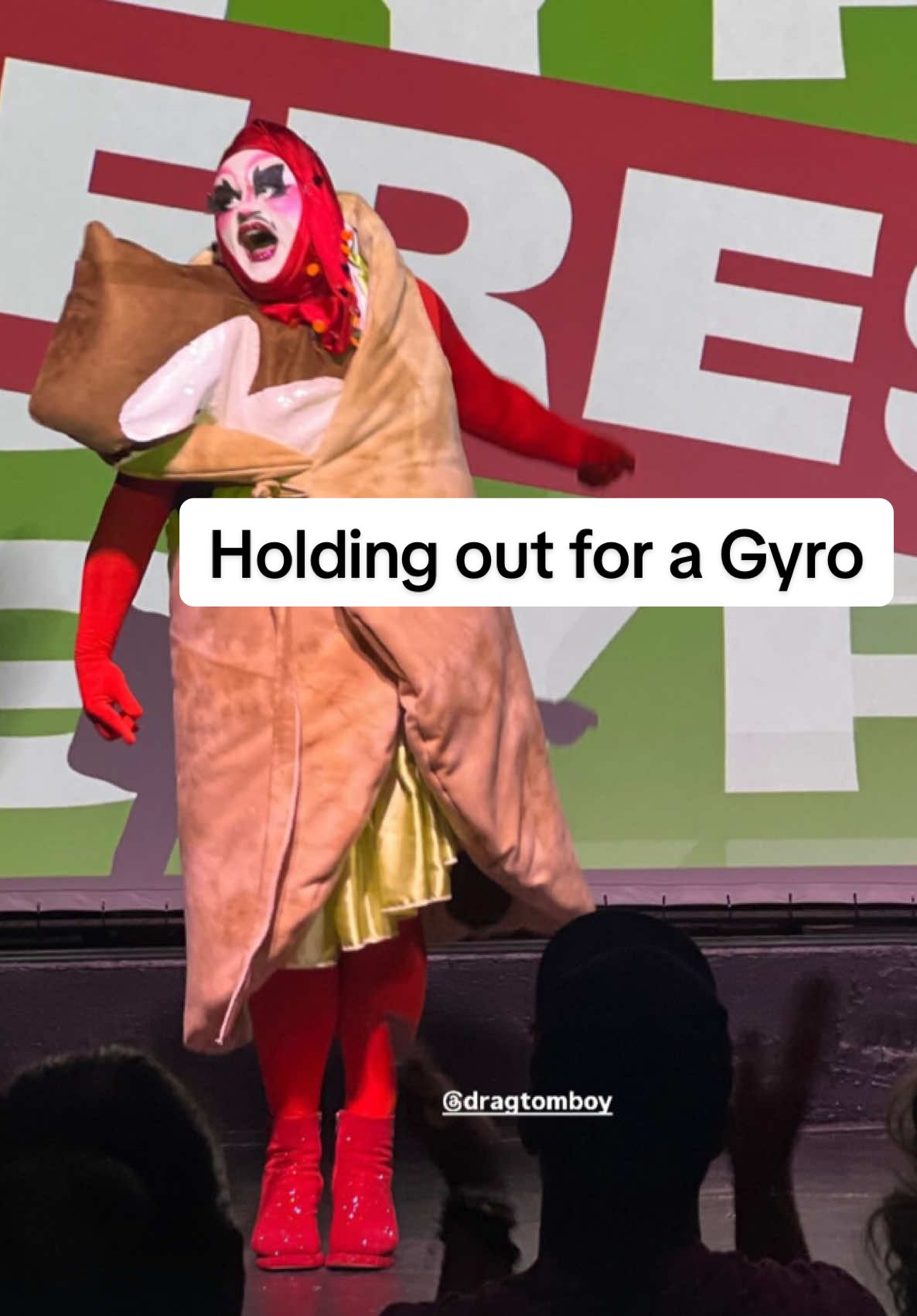 Holding out for a Gyro! We love drag that delivers! 🥙 My number for That’s Camp! hosted by me and @Ry Bred, who shows up as the Saucy Diva. All the looks by me! #portlanddrag #dragqueens #streetfood #gyro #parody 