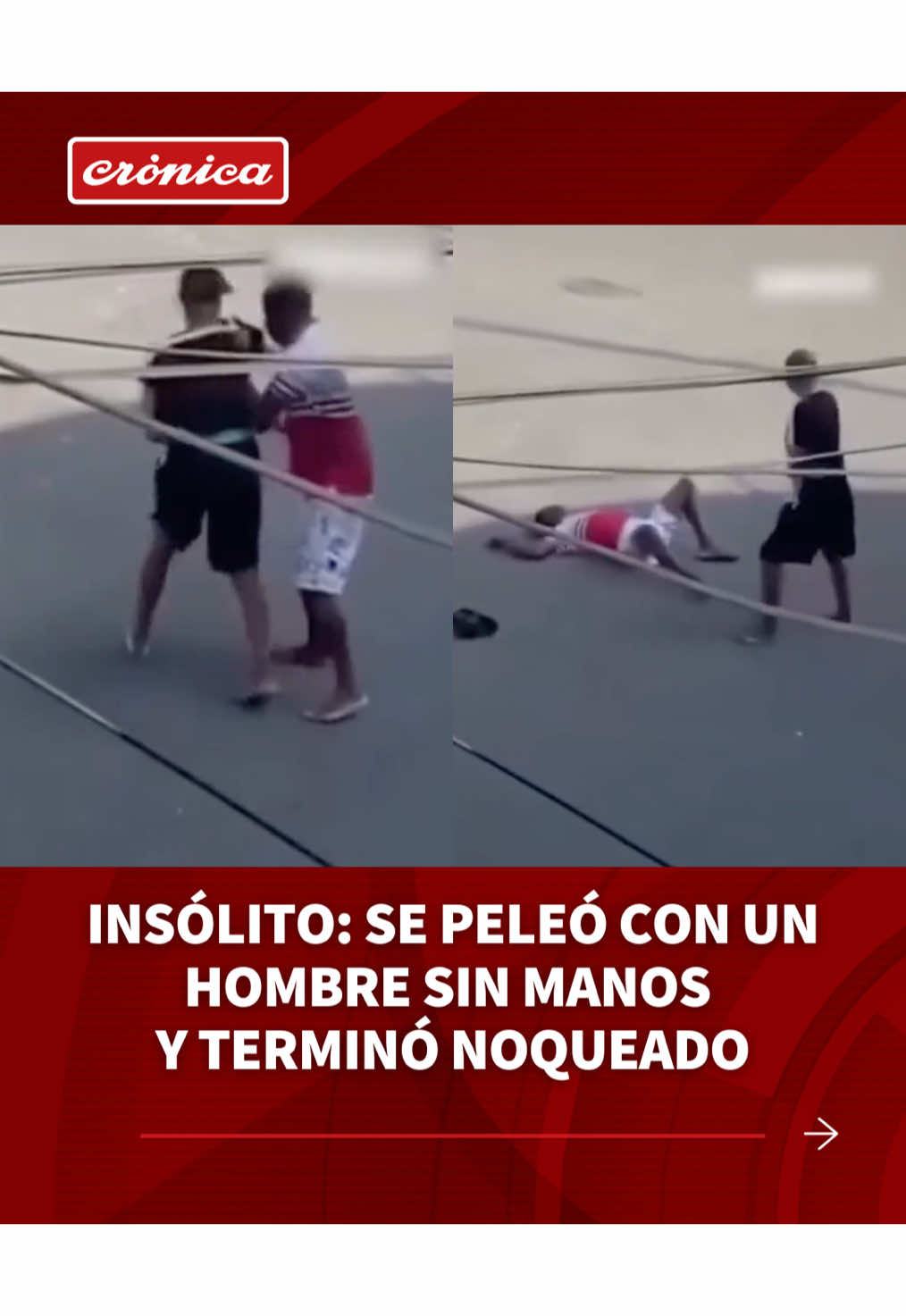 🥊GOLPE CASI MORTAL ❌Las impresionantes imágenes, que no tardaron en viralizarse, muestran el momento en el que dos vendedores ambulantes, quienes aparentemente llevaban adelante una disputa territorial, se enfrentan a golpes en plena vía pública.  😳Lo curioso es que uno de ellos carece de una de sus manos y, pese a esta discapacidad física, logró noquear a su contrincante.  ▶️Seguí el minuto a minuto de todas las noticias en nuestro canal de Youtube. #Virales #Pelea #Insolito