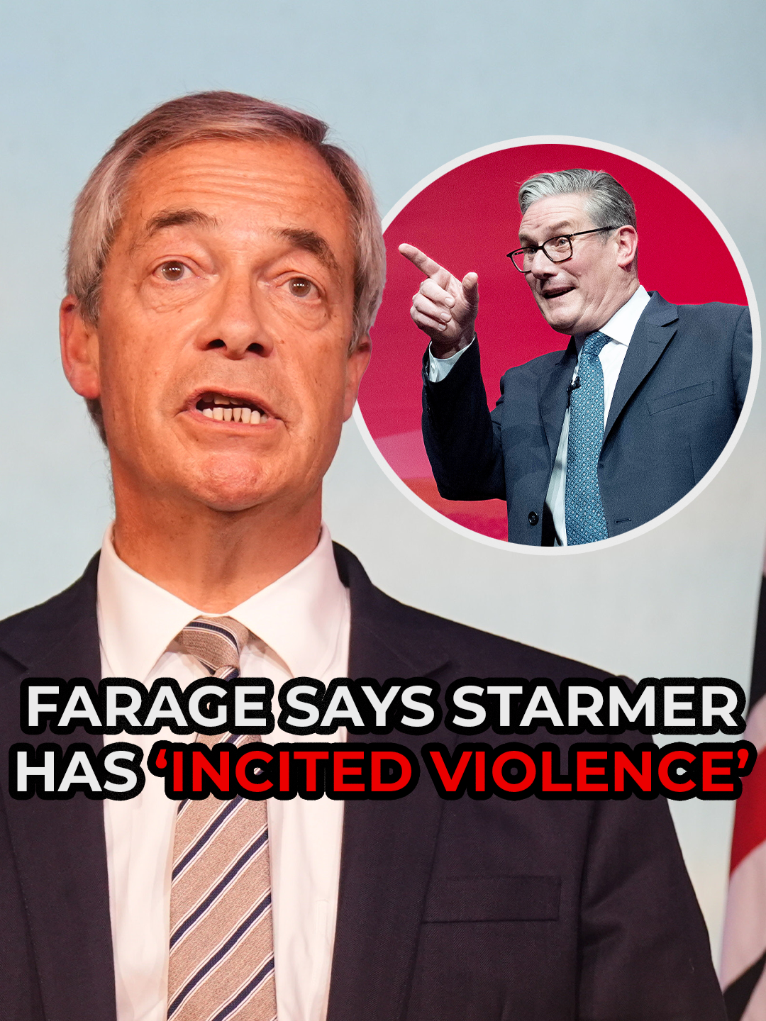 Nigel Farage has warned that Sir Keir Starmer's language 'will incite violence.' Responding to the Prime Minister's keynote speech at the Labour Party Conference in Liverpool, the Reform UK leader said: 
