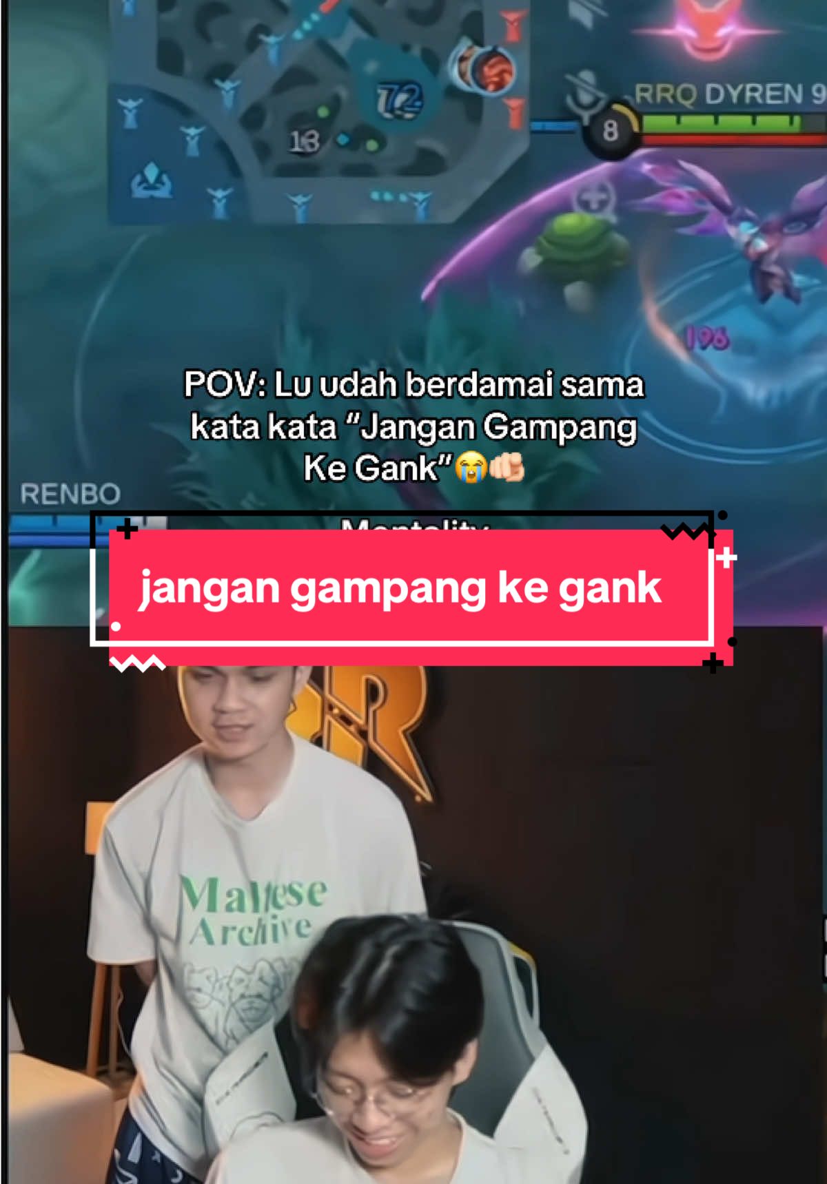 itu diaa loh, vibes gini yg gue mau, hujatan dijadiin candaan, lekas membaik hoshi, semangat terus ya🤍 #rrqdyrennn #rrqrinz #rrqhoshi #teamrrq @Team RRQ @rrq_rinz @Dyrennn 