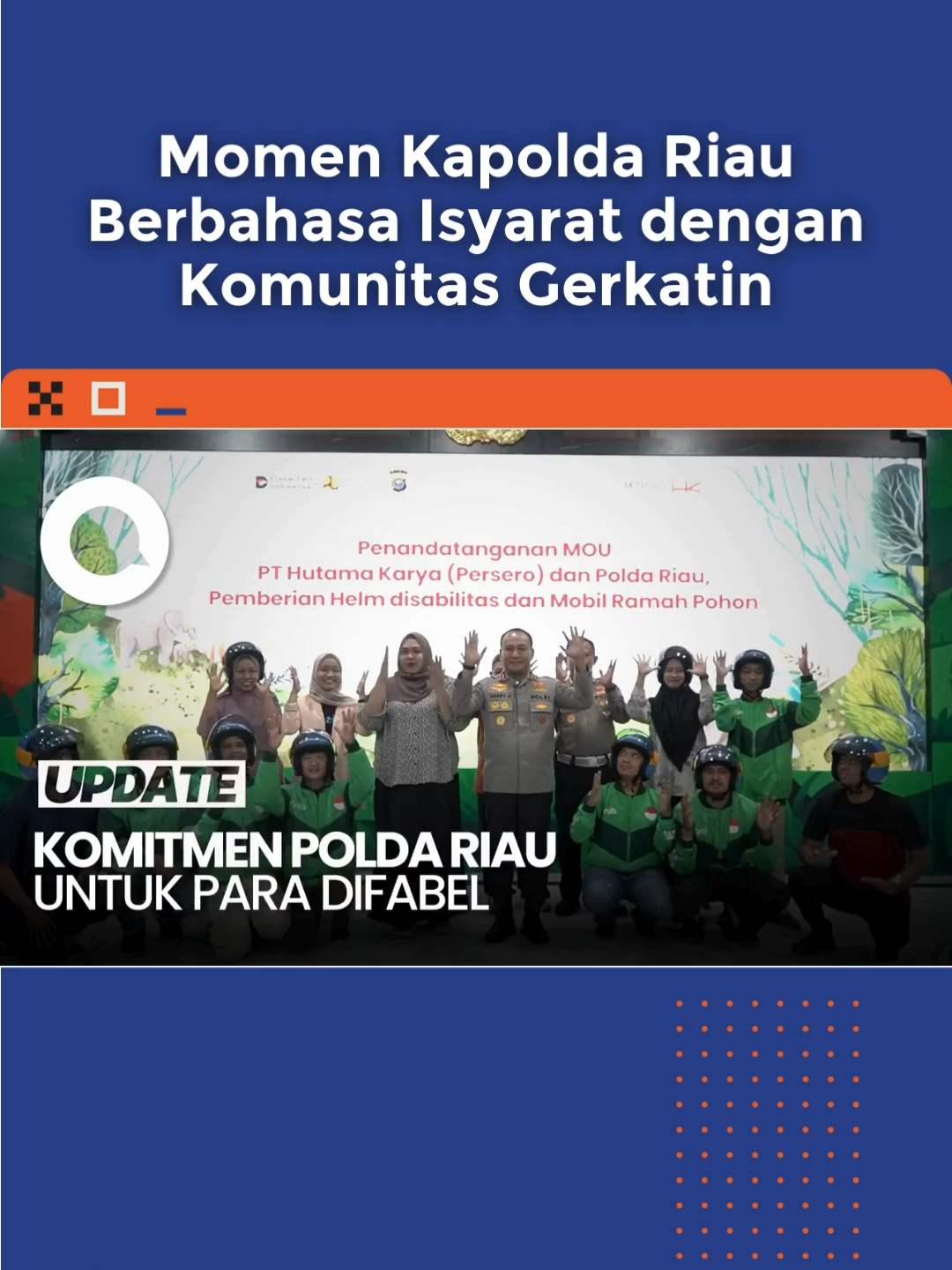 Kapolda Riau Irjen Herry Heryawan berinteraksi langsung dengan komunitas Gerakan untuk Kesejahteraan Tunarungu Indonesia (Gerkatin). Irjen Herry memberikan helm disabilitas untuk kaum difabel yang tergabung dalam komunitas Gerkatin di Mapolda Riau.  Ia menyampaikan ucapan terima kasih kepada penyandang tunarungu dengan menggunakan bahasa isyarat. Creator: Fandi Akbar S #kapoldariau #disabilitas #difabel
