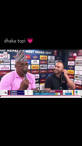 Popular commentator Ian Bishop wearing Nepali Dhaka Topi. 🙏❤️#dhaka topi kya suaako#💗 🫡