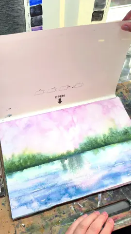 🩷✨ #landscapepainting #watercolorpaper #abstractwatercolor