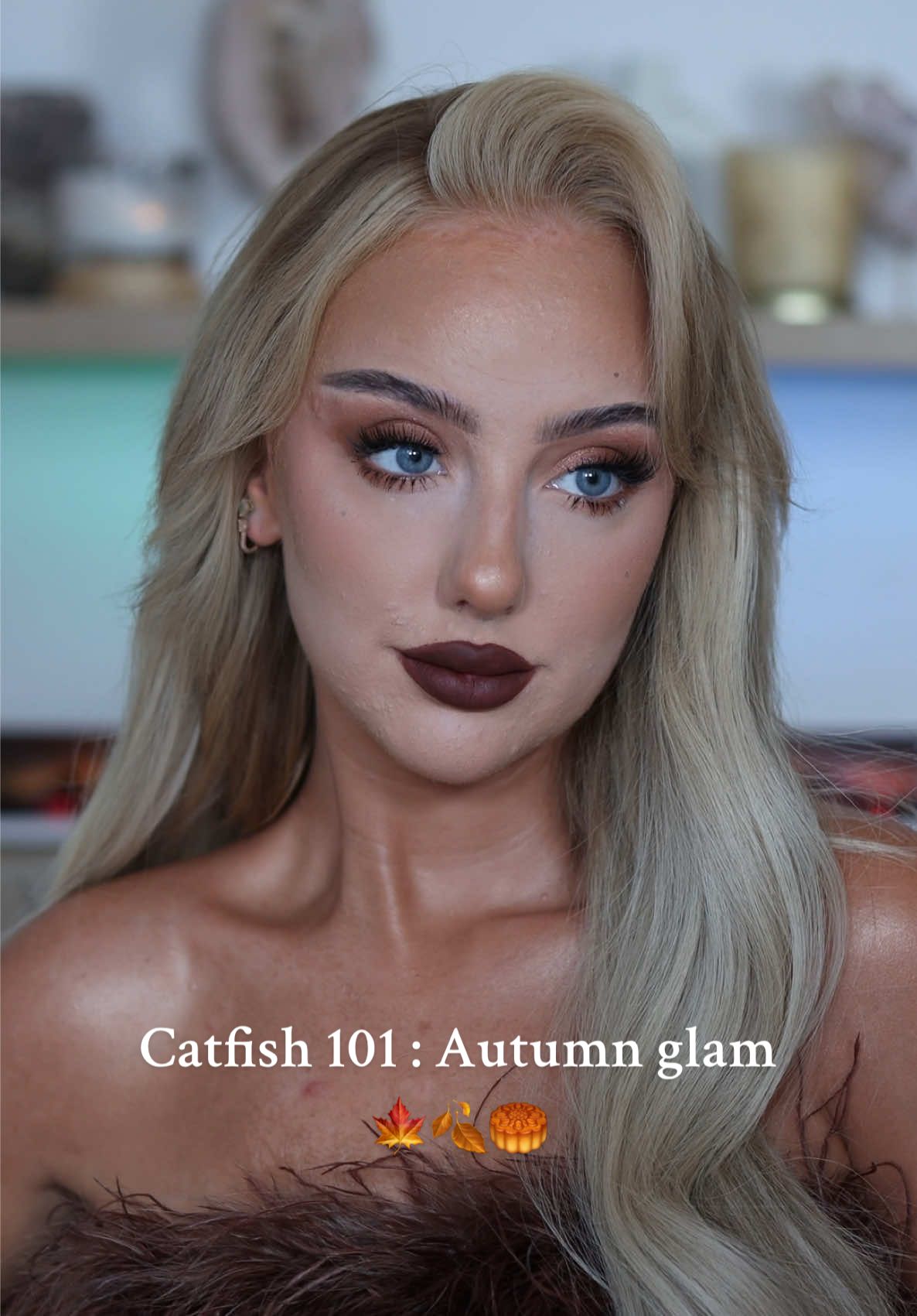 Did someone say autumn full glam🗣️🍁🍂 full face of @Makeup Revolution is bringing a tear to my eye🥲 #ukmakeup #revolutionpartner AD  Products: IRL Filter Concealer - C4 Ultra Cream Bronzer - Light The Cherry Icon Rich Berry Palette Wrap Lash Tubing Mascara - Black Superfix Grip Primer IRL Filter Foundation - F8.5 Bouncy Blur Blush - Paprika Pop Loose Baking Powder - Translucent Pout Bomb Plumping Lip Liner - Espresso Cool brown Air Blur Matte Liquid Lipstick - Chauffeur