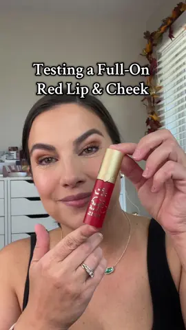 Sometimes the bright one is the right one! 💋❤️🥰 @Too Faced Cloud Crush Whipped Lip & Cheek color in Red Velvet (and I used the @Sephora Collection 56 brush on the cheeks) I linked the products in my LTK- see bio! #notsponsored #lipoftheday #blushoftheday #redlip 