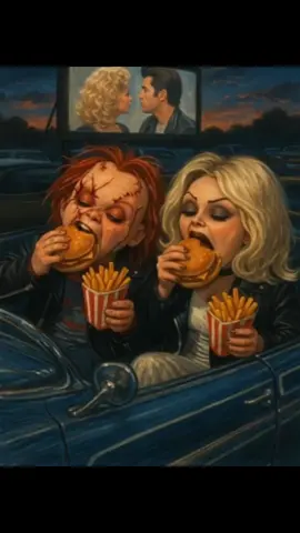Chucky & Tiff! Grease #fyp #chucky #chuckyandtiff #viral #horror 