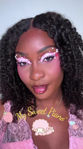 #SanrioPartner My Sweet Piano is a cutie patootie so of course I did a makeup look inspired by her! @Official Sanrio has some of the cutest characters! 💗🩰✨ #sanrio #mysweetpiano #makeup 