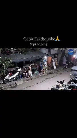 RESIDENTS IN SAWANG CALERO CEBU CITY AFTER THE QUAKE WATCH: CCTV footage captures the earthquake as residents scramble along General Gines St., Sawang Calero, Cebu City. : Contributed by Pres Racho #CDNDigita #cttovideonotminejustsharing  #viral #foryou #trending 