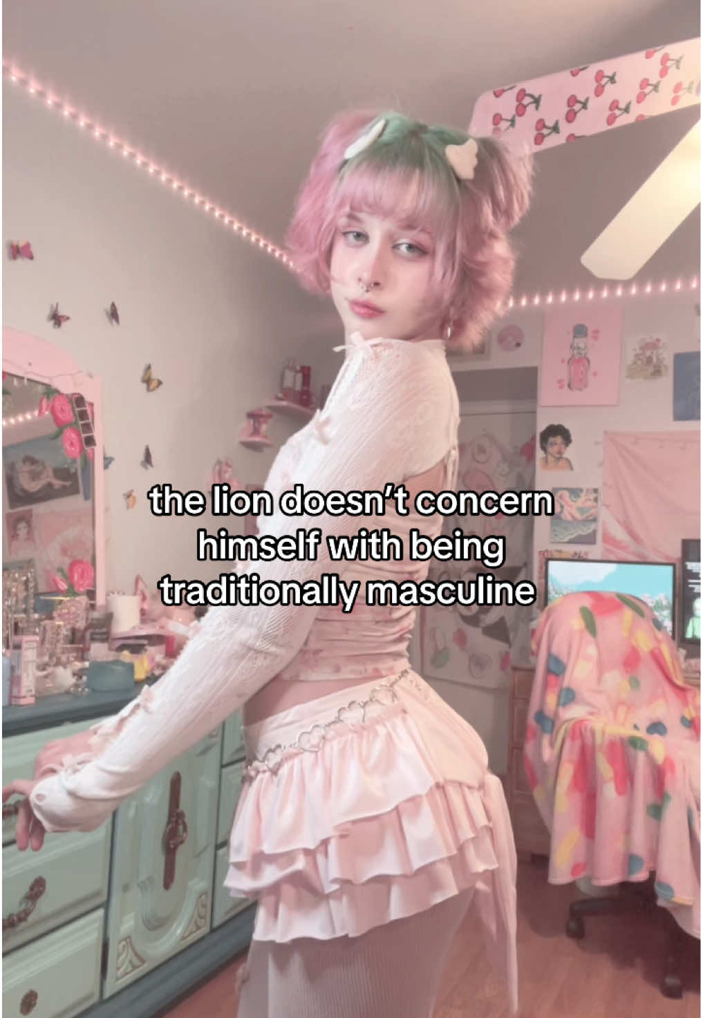the lion concerns himself with being a bad bitch #femboy #fyp #femboyfriday #fypシ #femboytiktok 