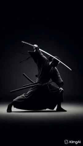 The blade holds its hush - in the void a flowing kata, a shadow cuts time. #samurai #kata #dance #ballet #aianimation 
