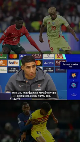 🚨 Hakimi warns Lamine Yamal: “Mendes has already proved he can stop Lamine. For me, he’s the best left-back in the world” 👀 #beINSPORTS #PSG #LamineYamal