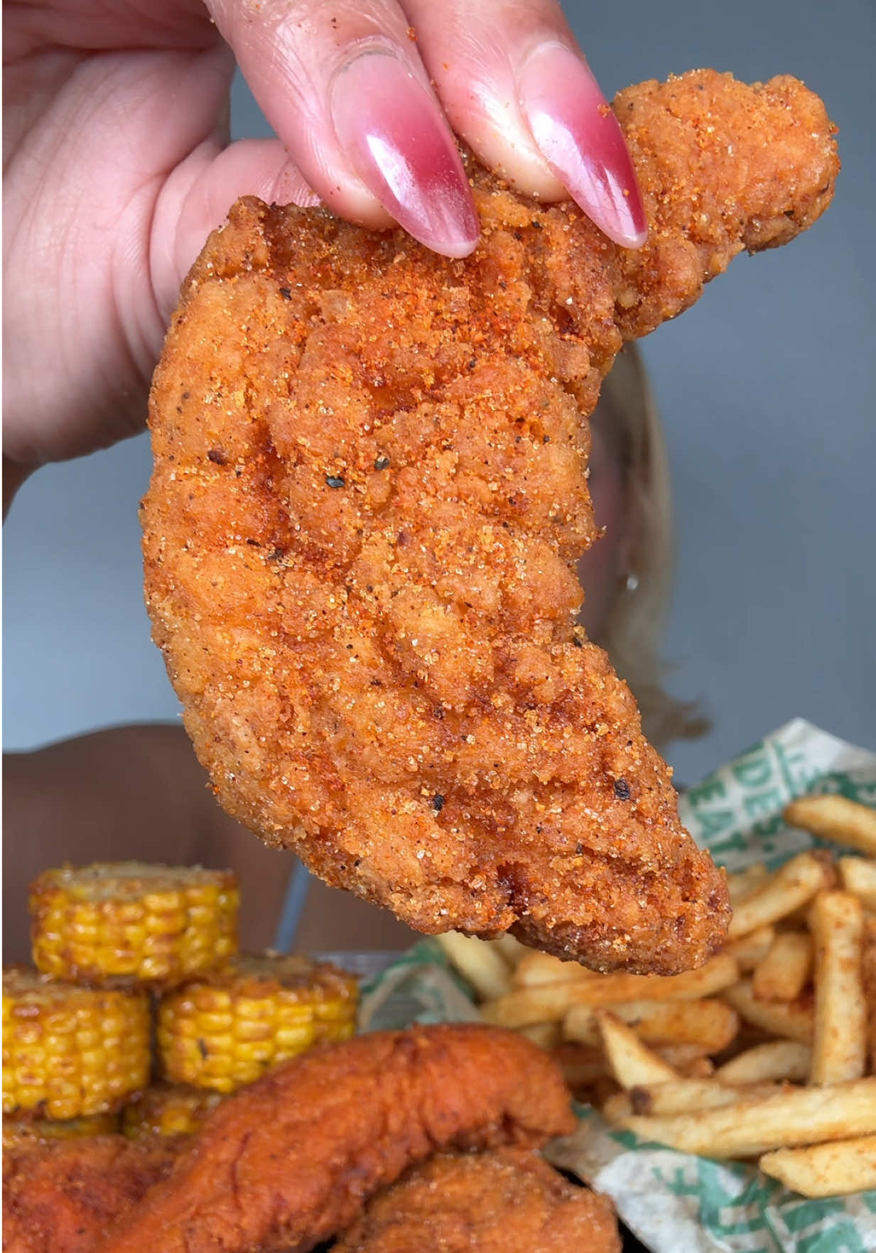 Trying Wingstop’s new Smokey Chipotle flavor 10/10 😎 #wingstop #mukbang #crunchy #eating ##asmrreviewing Wingstop’s new flavor with ranch, fries, Cajun corn and hot honey rub tenders 
