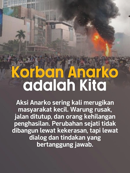 Korban kerusuhan anarko adalah kita semua-pilih dialog, bukan kekerasan. #tolakintoleransi #tolakradikalisme #tolakterorisme #viral #fyp #trending #indonesia #damai