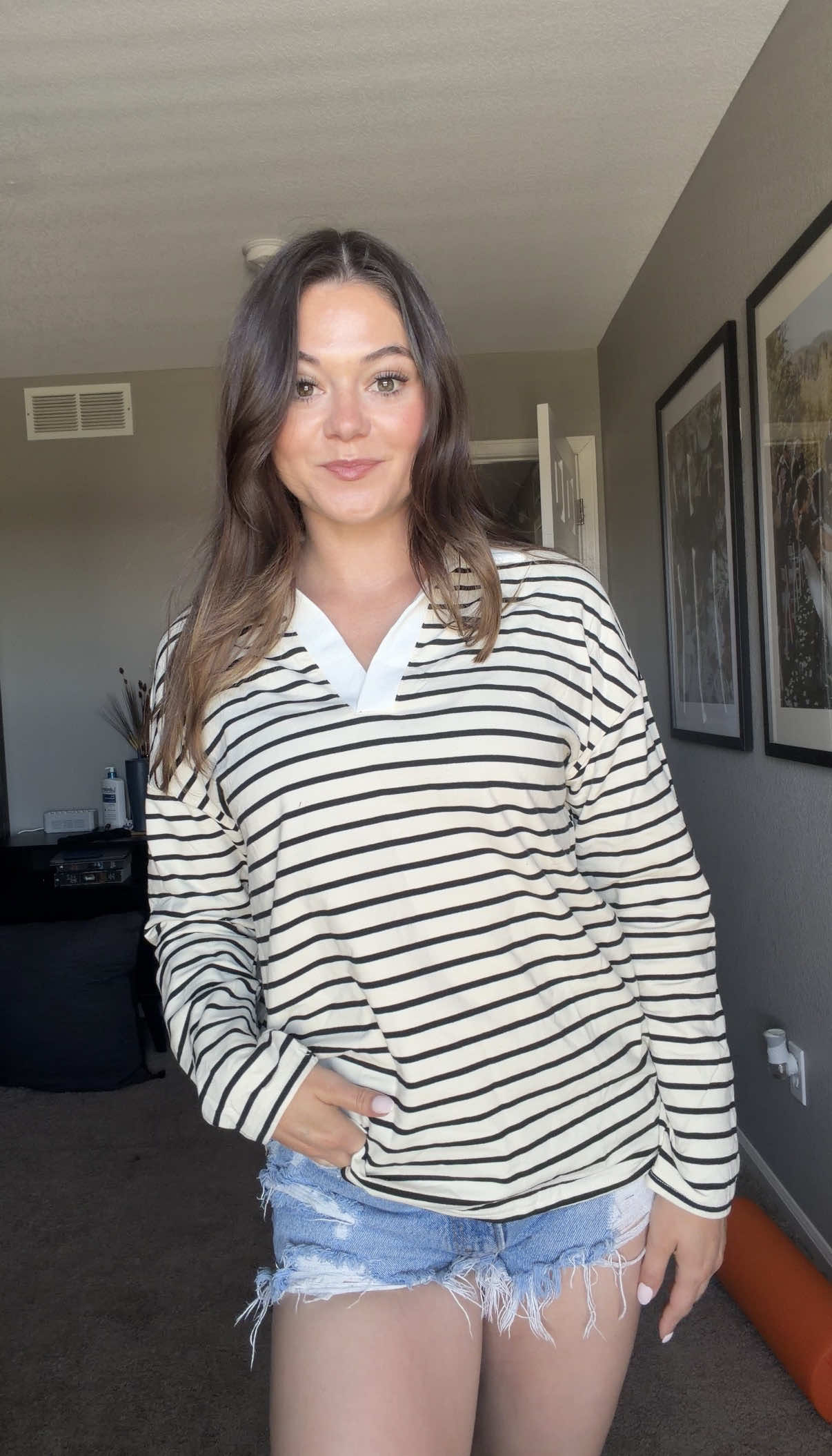 How cute is this striped shirt?? Overnight shipping changed my mind on TikTok shop