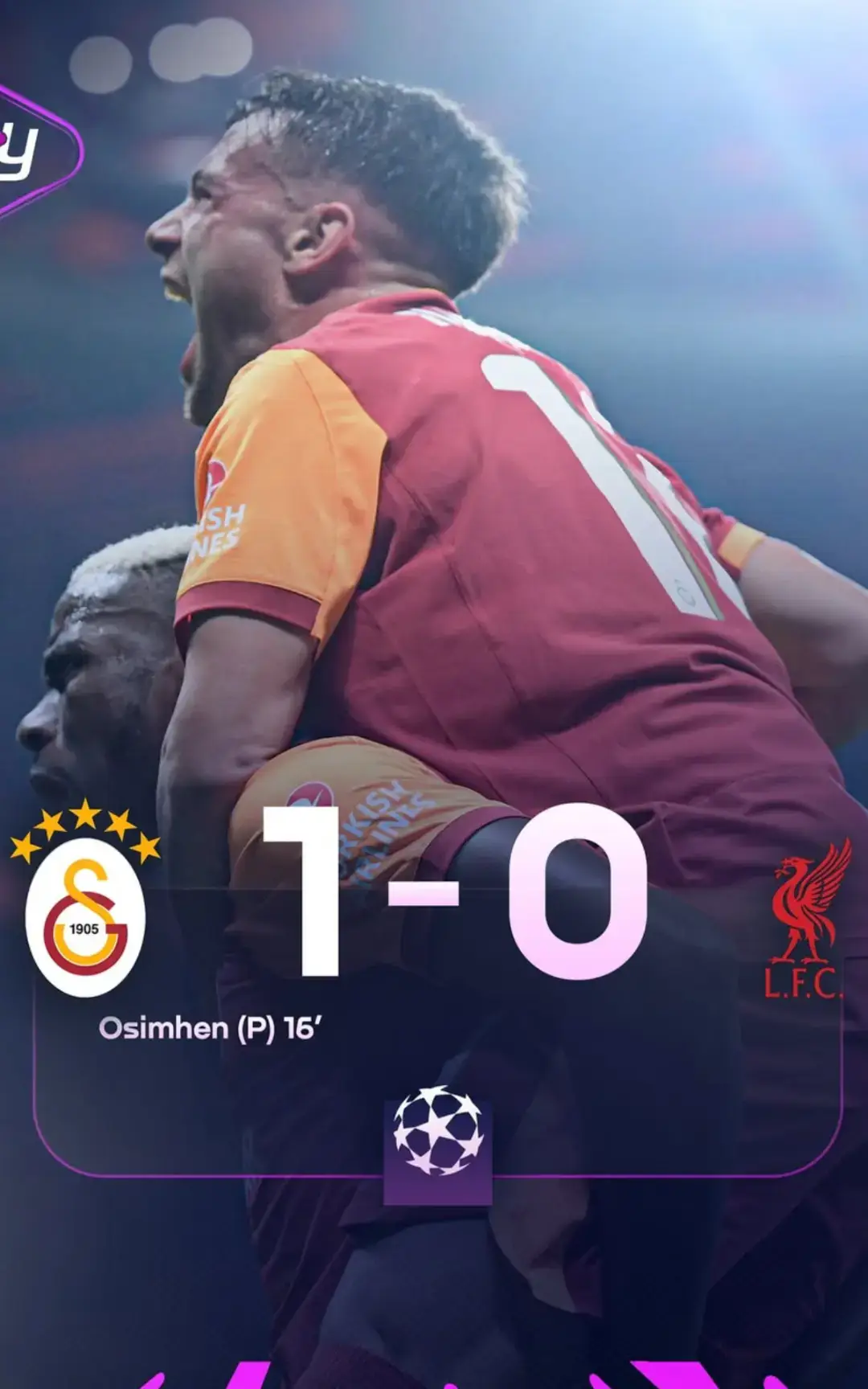 Galatasaray şampiyonlar Ligi'nde Liverpool'u yeniyor💛❤️