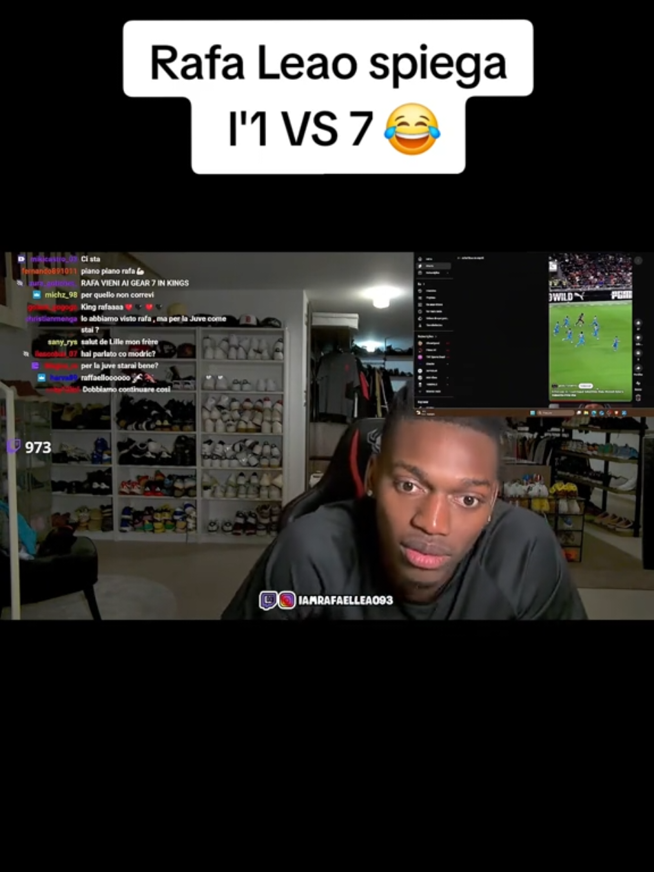 Rafa Leao spiega l'1 VS 7 contro il Napoli😂❤️🖤 @Rafael Leão  #MilanNapoli #Leao #AcMilan