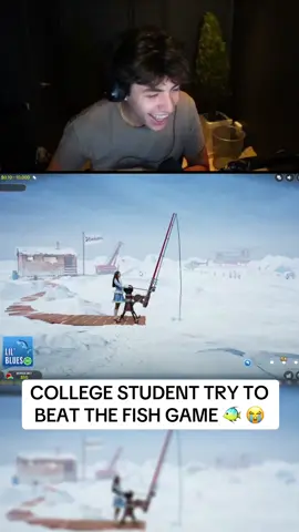 COLLEGE STUDENT TRY TO BEAT THE FISH GAME 🐠 😭 #streamer #kick #clip #fish 