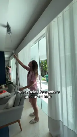 Adeus teia de aranhas e poeiras no teto 