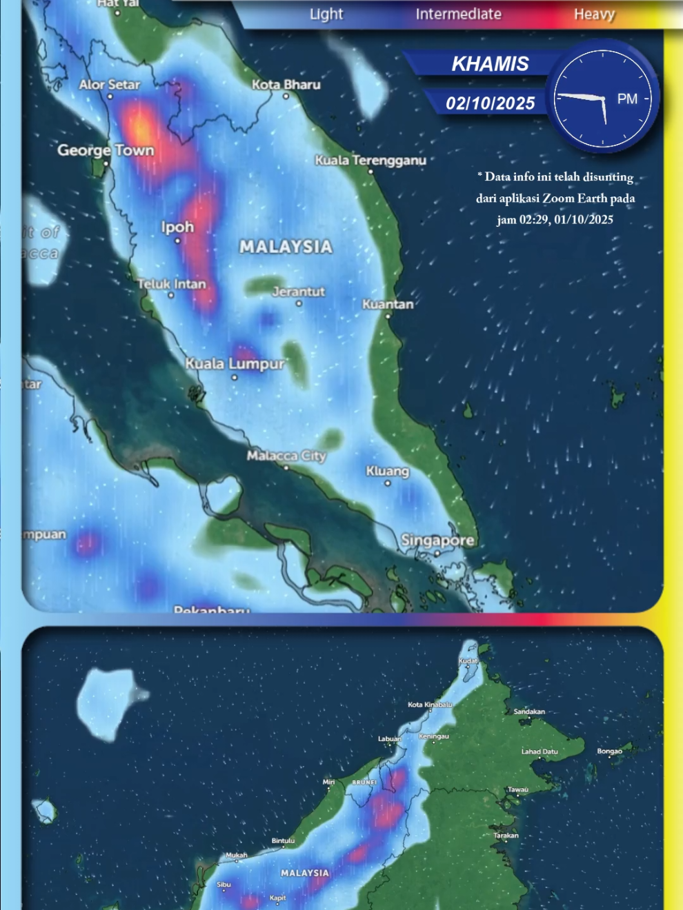 Info Cuaca Khamis 02/10/2025 (0000-2359) Utk Semenanjung Malaysia, Sabah, Sarawak, Brunei, Singapore, Batam, Sebahagian Kepulauan Sumatera, Kalimantan, Indonesia, Hat Yai dan Sebahagian Selatan Thailand #infocuaca #semenanjung #sabah #sarawak #semogadipermudahkansegalanya 