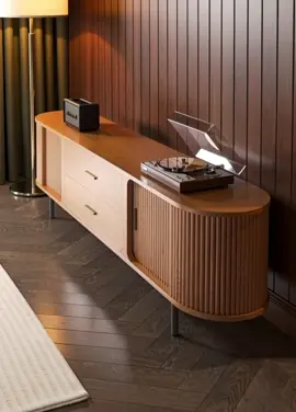 Bufet meja tv estetik minimalis model sleding dari kayu jati asli #mejatv #bufettv #mebeljati #fyp #foryoupage 