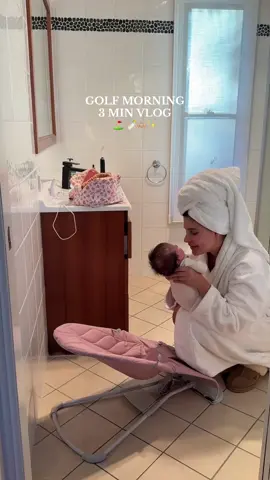 Even though it’s an early wake up, I love our family golf mornings ⛳️✨🫶🏼 #newborn #morningroutine #vlogs #girlmom