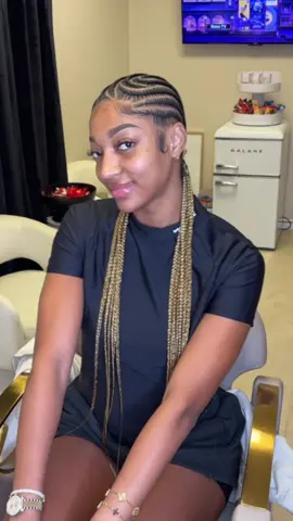 14 feedin braids on Angel Reese 🔥 #orlandobraider #celebritybraider #stitchbraids #neatbraids #angelreese 