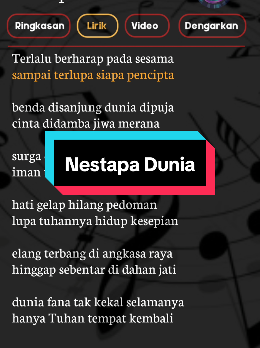 Nestapa Dunia. lirik cipt. @iyanfaturrohman30  #liriklagu #lirikgoogle  #nestapadunia #soundviral #liriklaguviral🎵 #lagutiktokviral #lyrics #lirikvideo #fypage #fourfyourpage 