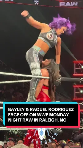 Bayley & Raquel Rodriguez facing off on WWE Monday Night RAW in Raleigh, NC @WWE @WWE on NETFLIX @WWEonFOX @roxanne @Victoria/Raquel @Bayley wwe  #Bayley #RaquelRodriguez #WWE #Wrestling #ProWrestling 