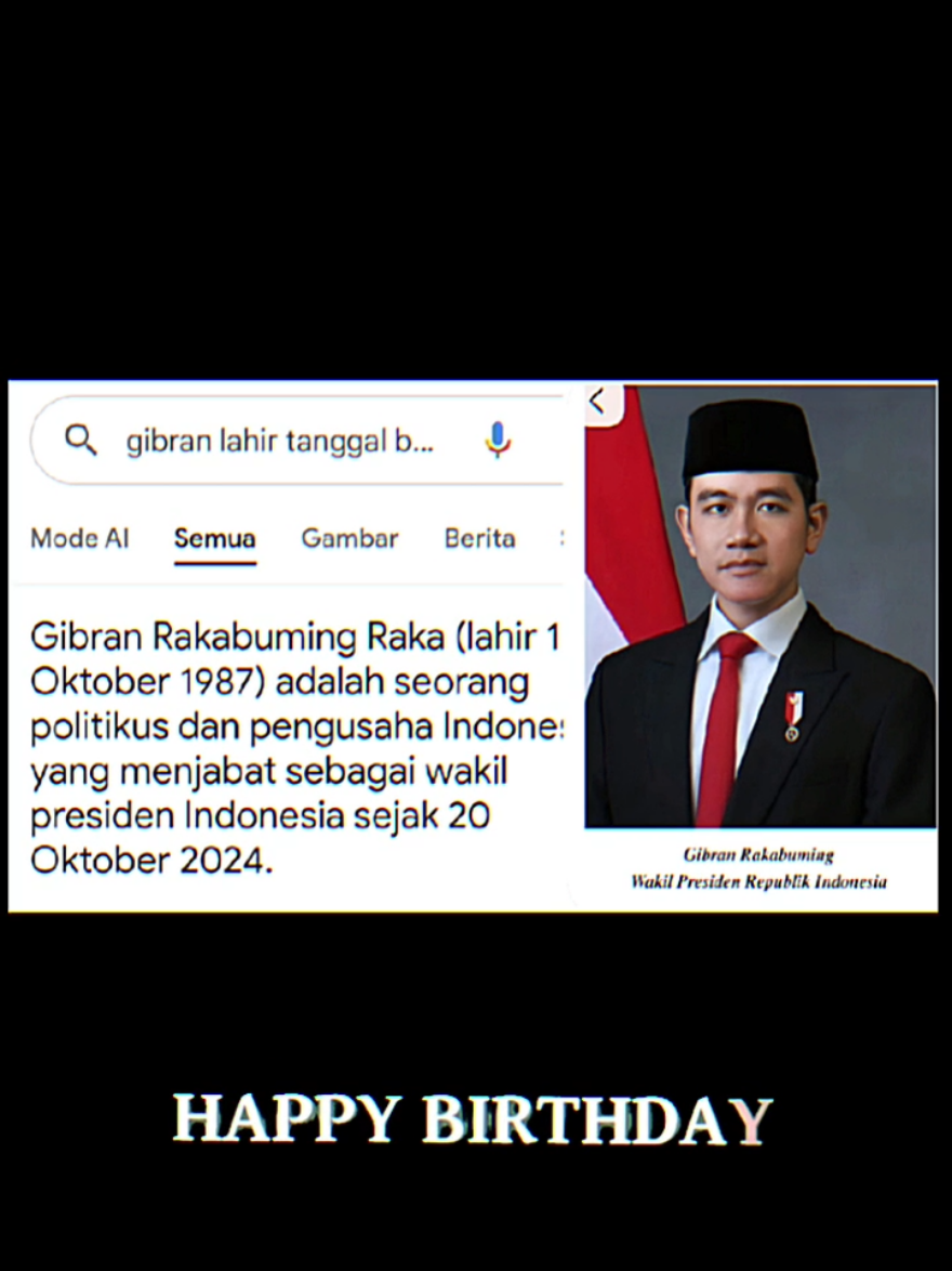 TANGGAL 1 OKTOBER HARI ULANG TAHUN MAS GIBRAN SELAKU WAKIL PRESIDEN DAN ULANG TAHUN MIMIN JUGAK🤭🤭 #hatirakyat #suararakyat #gibranrakabuming #wakilpresiden #indonesiamaju 
