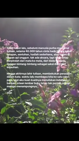 Tulisan pertama yang diketahui manusia diperkirakan muncul sekitar 5200 tahun lalu di Mesopotamia dengan bentuk paku (cuneiform). Namun, jauh sebelum itu, manusia sudah berkomunikasi dengan simbol dan gambar di gua, beberapa di antaranya berusia 40.000 tahun. Lukisan-lukisan purba seperti di Gua Sulawesi dan Lascaux menjadi bukti bahwa manusia selalu mencari cara untuk mengabadikan rasa. Bintang yang disebut sebagai saksi juga bukan sekadar kiasan. Cahaya bintang yang kita lihat malam ini mungkin telah menempuh perjalanan ratusan hingga ribuan tahun cahaya. Artinya, ketika manusia purba menatap Rigel, Betelgeuse, atau Sirius, mereka melihat cahaya yang sama seperti kita sekarang. Bintang benar-benar saksi lintas zaman, mengikat perasaan manusia sejak awal sejarah hingga hari ini.