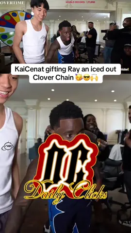 @Kai Cenat is blessing all the streamers that helped him in Mafiathon 3 with chains and watches 😳🤪🙌 watch @Ray accept his gift 🥹 @2xRakai @TylilShowLive @Tota Mc  @Fanum @Dezz  #kaicenat  #ray  #gift  #fyp 