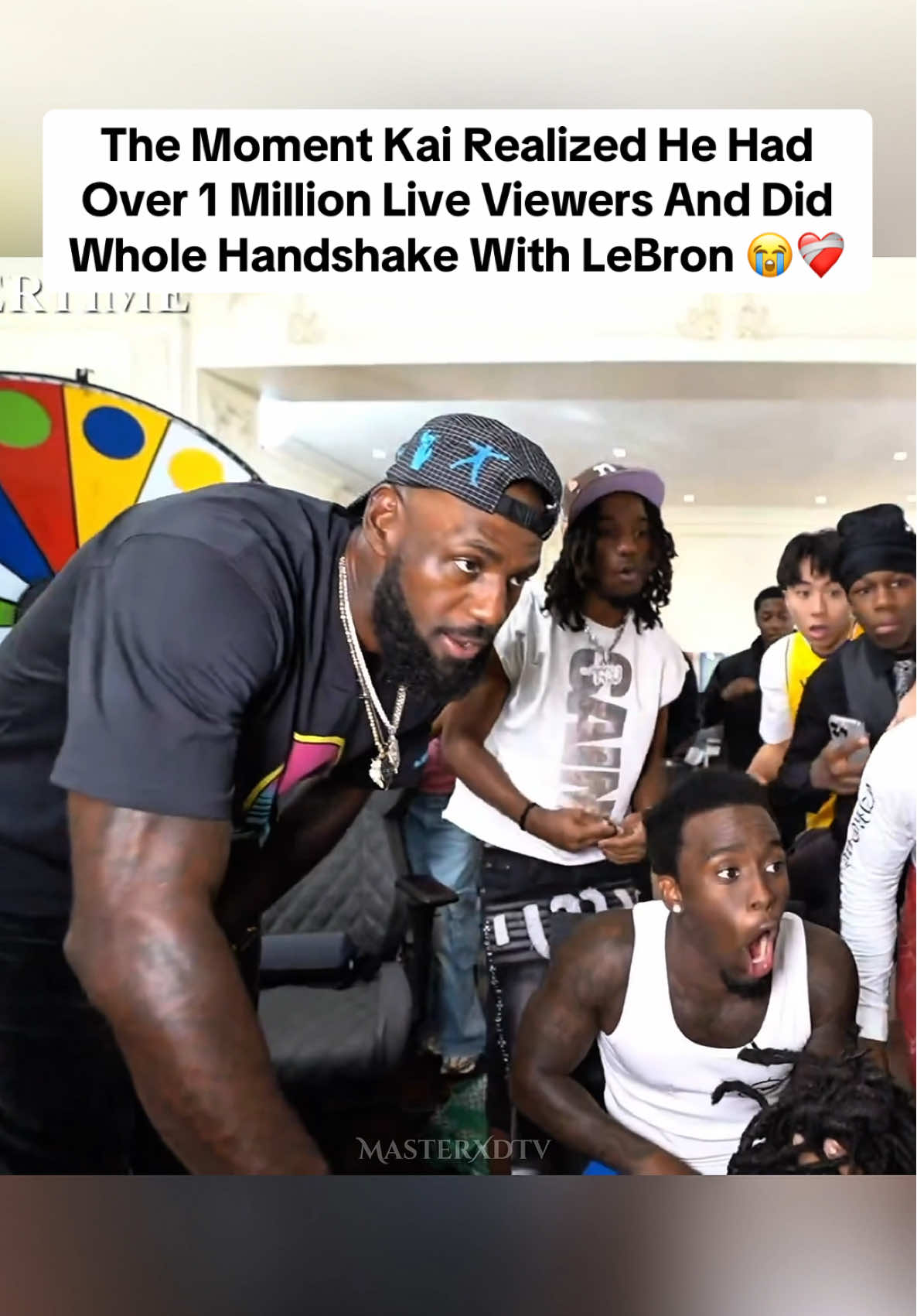 The Moment Kai Realized He Had Over 1 Million Live Viewers And Did Whole Handshake With LeBron 😭❤️‍🩹 #kaicenat #lebronjames #lebron #mafiathon3 #fyp 