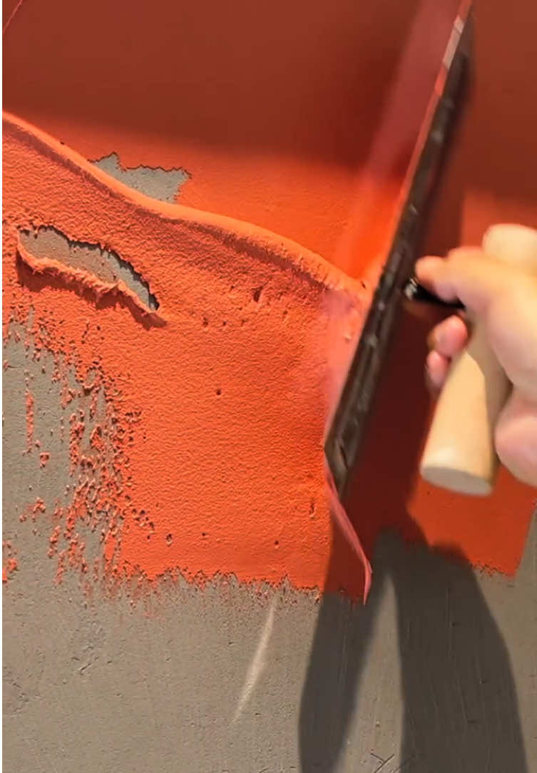 Microcement application Wall decorations  Paint manufacturing 🎨 🎨🖌️#painting #painters #fyp #paint #paintingart