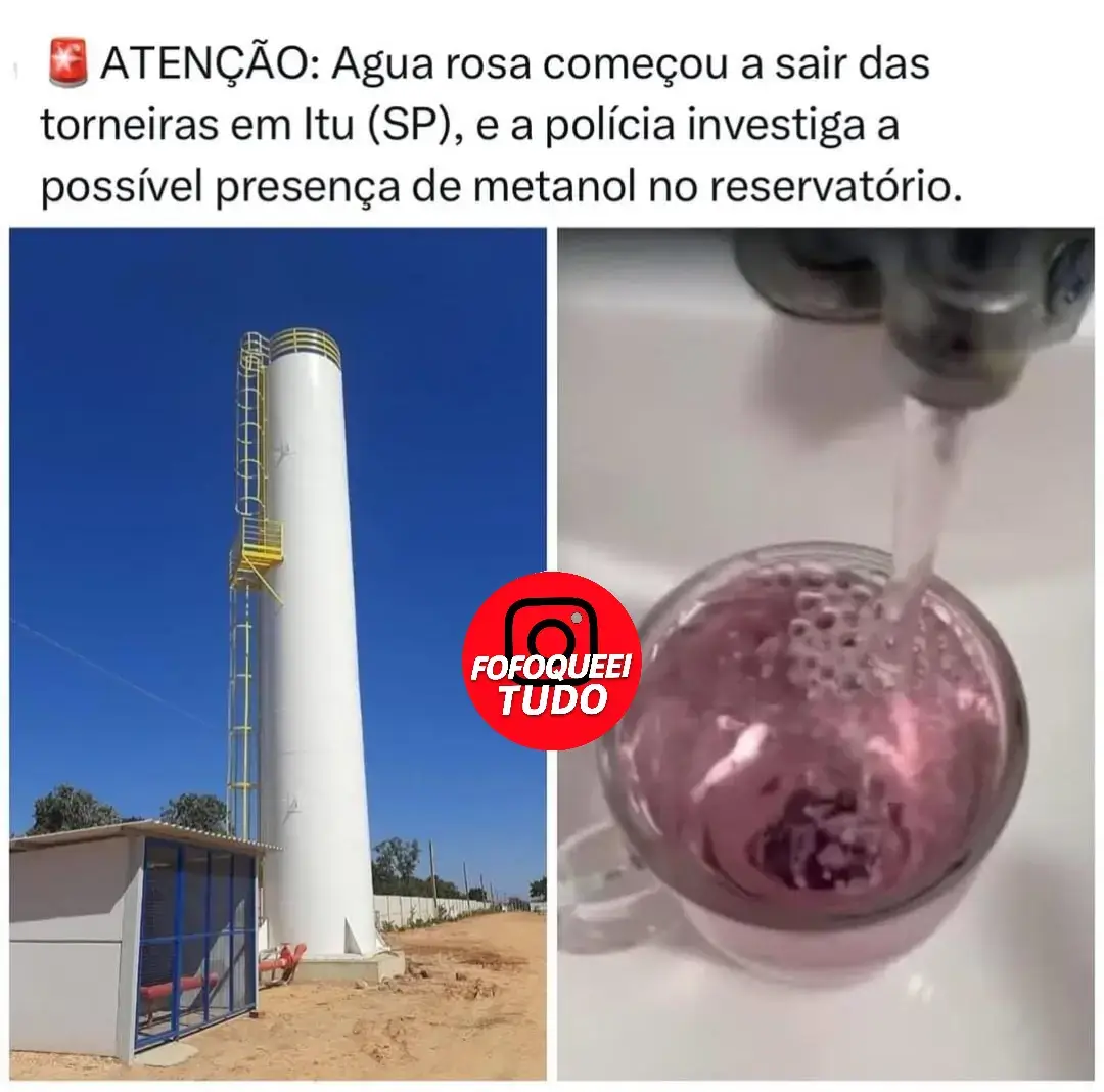 Moradores de Itu (SP) viram água rosa saindo das torneiras nesta segunda-feira (29). A Companhia Ituana de Saneamento (CIS) explicou que a cor veio de um produto usado no tratamento da água e pediu para que a água fosse descartada. A situação já foi normalizada na estação de tratamento, e a água deve voltar ao normal. A CIS vai investigar internamente o que causou o problema e ver se há possibilidade de contaminação por metanol