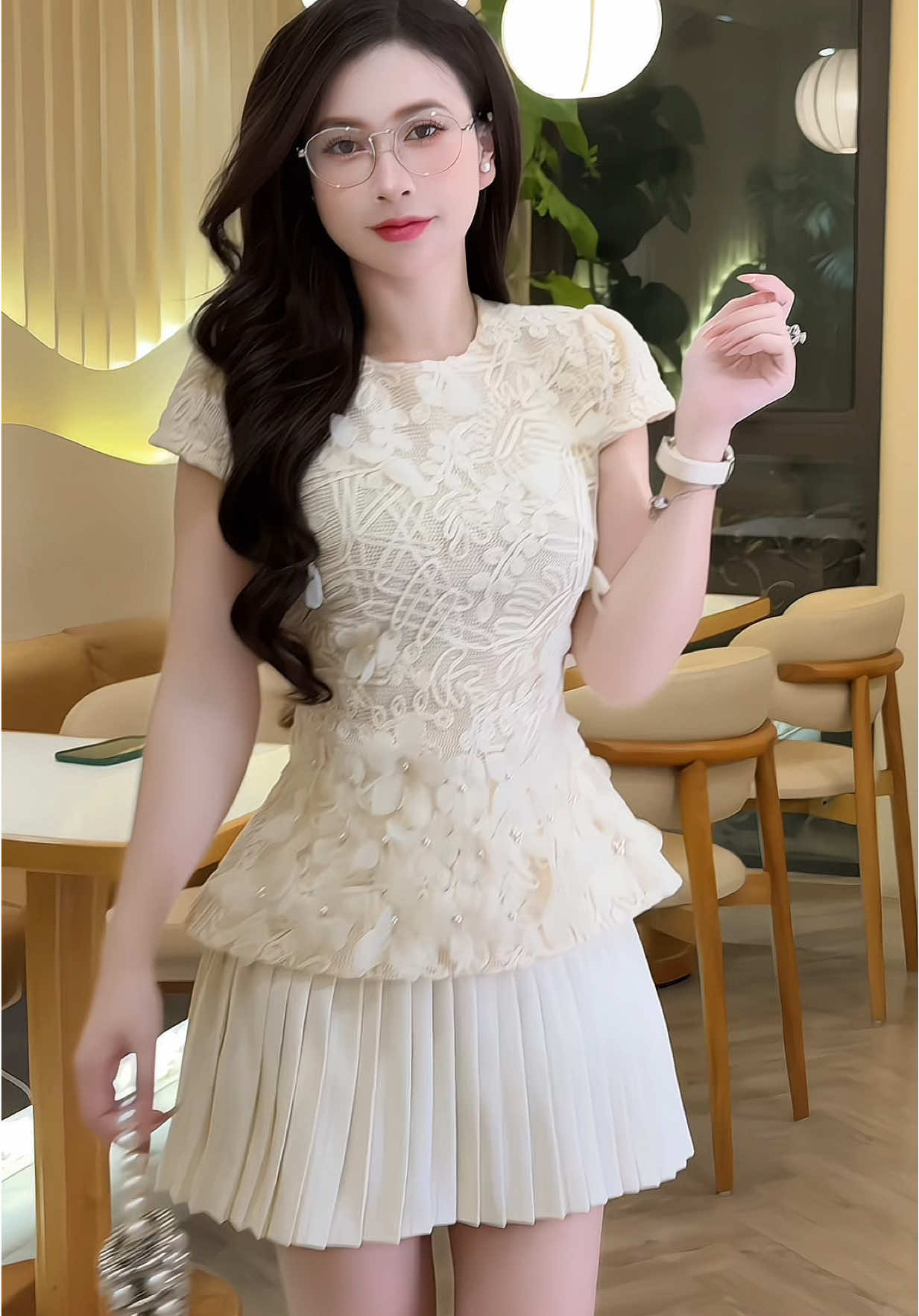 Cứ ren rủng autu xinh gái dịu dàng 🥰 #xuhuong #thoitrang #lyna_vaythietke 