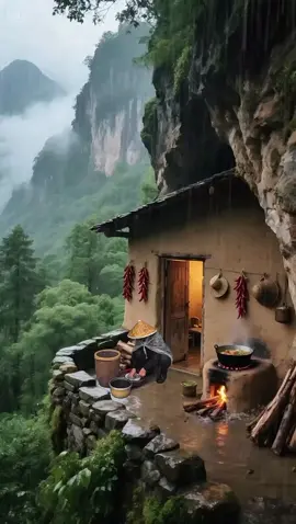 mountain cozy and rain  #videoviral #WinterMood #CozyAesthetic 