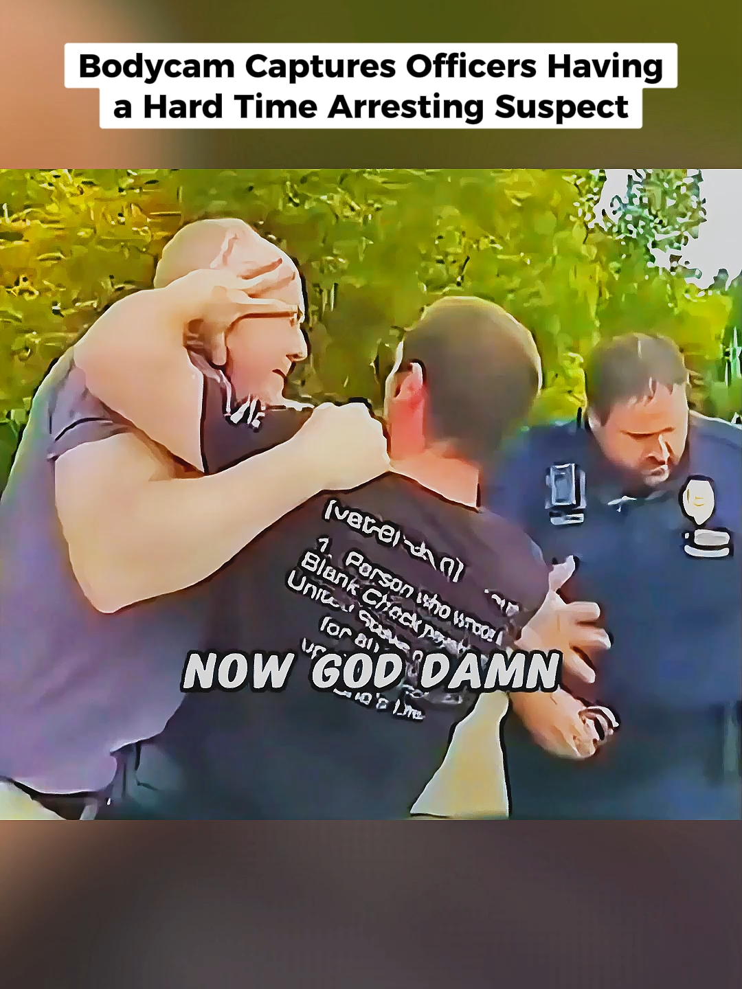 Bodycam Captures Officers Having a Hard Time Arresting Suspect #cops #copsoftiktok #copsontiktok #copstiktok #foryou #fyp