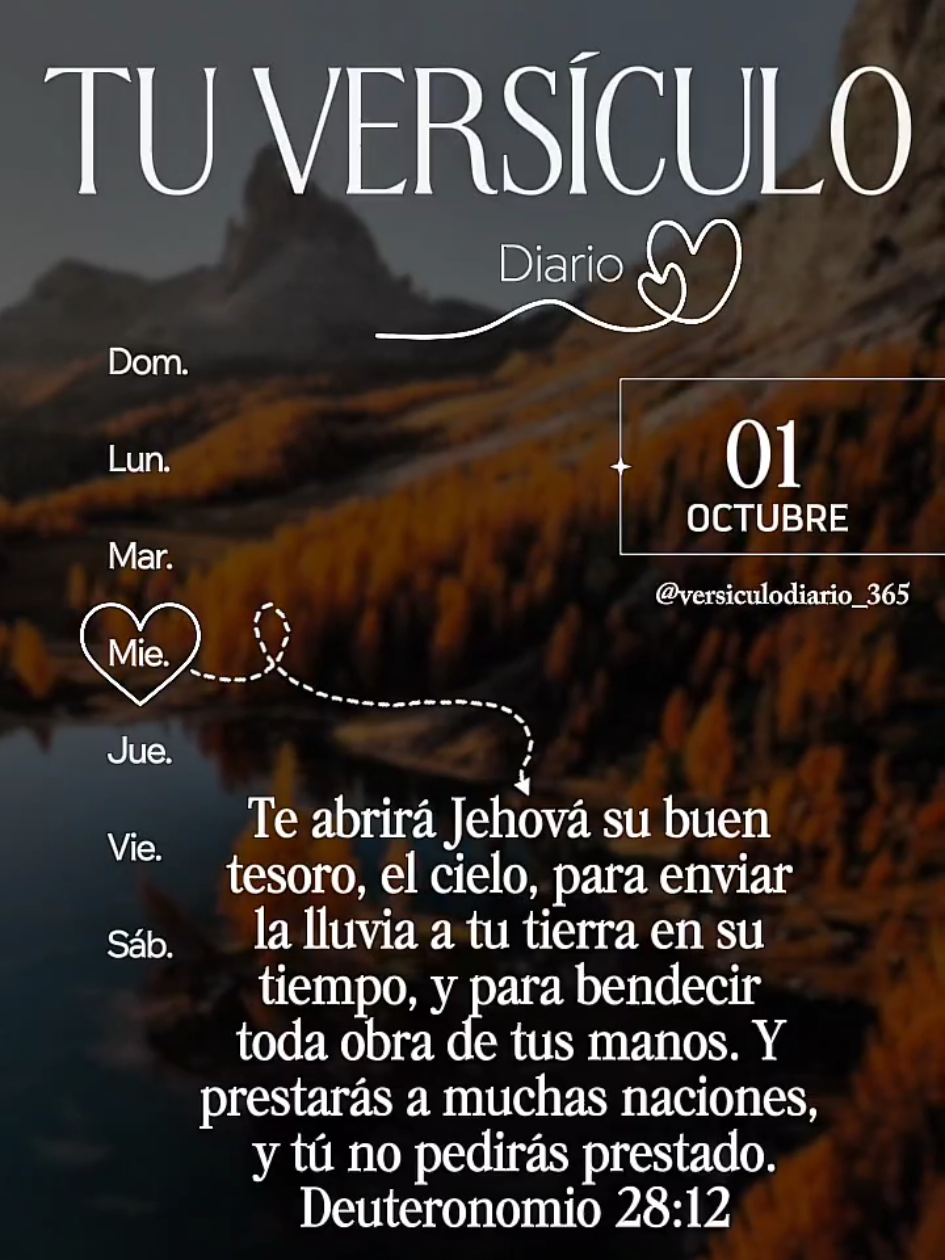 TU VERSÍCULO DE HOY 🙌 📖 ❤️‍🔥  BIENVENIDO OCTUBRE 🤗