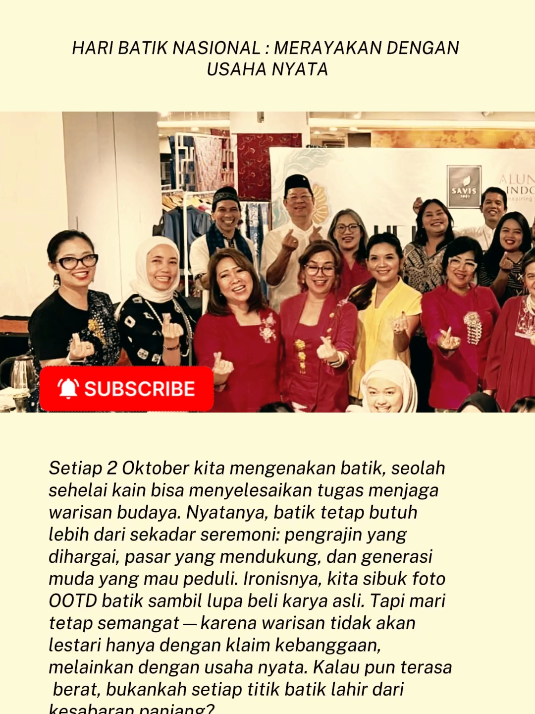 Hari Batik Nasional : Merayakan dengan Usaha Nyata