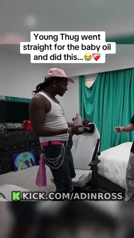 Young Thug went straight for the baby oil and did this😭❤️‍🩹#youngthug #adinross 