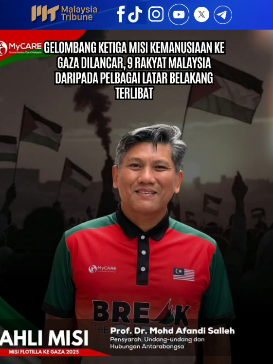 Gelombang ketiga ini menyusul dengan membawa wartawan antarabangsa, pakar perubatan, ahli Parlimen serta aktivis kemanusiaan untuk masuk ke Gaza di bawah gabungan Freedom Flotilla Coalition (FFC) and Thousand Madleens to Gaza (TMTG). #malaysiatribune #beritasemasa #gaza #tmtg #videoreelsシ 