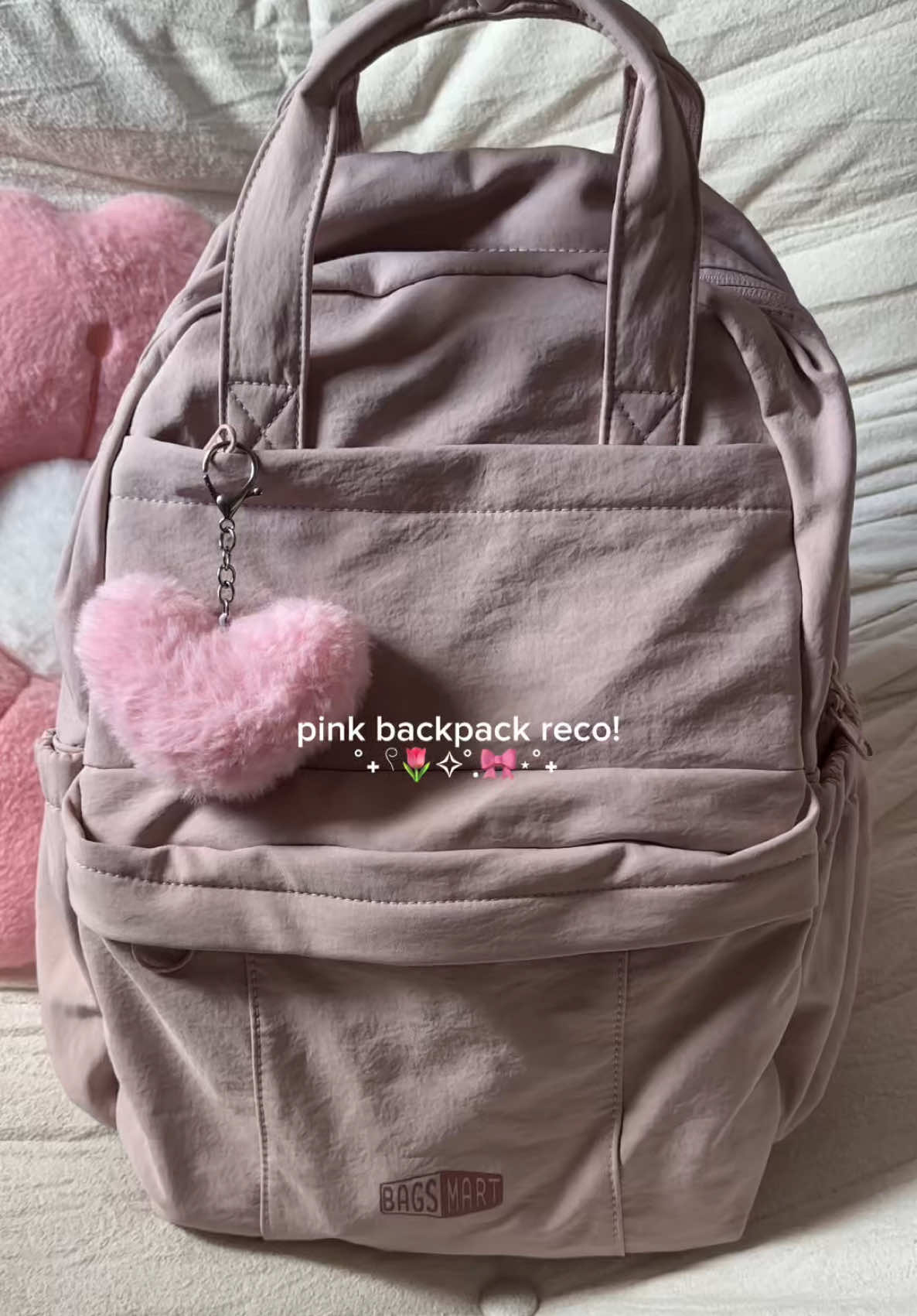 Replying to @TRISHYᥫ᭡🧿 large capacity pink backpack for students! #bagsmart #pinkbackpack #14inchbackpack #schoolbackpack #largecapacitybackpack