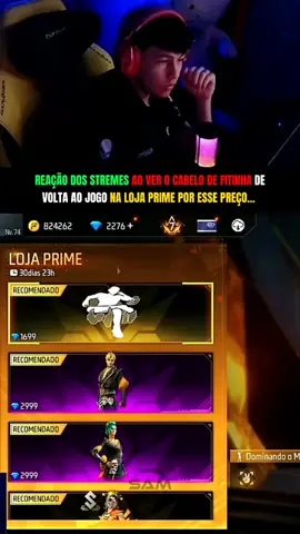 CABELO DE FITINHA DE VOLTA AO FREE FIRE, POR ESSE PREÇO... COMPENSA? REAÇÃO DOS INFLUENCIADORES AO VER! #two9 #bak #eltin777 #clipsff 