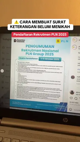 ⚠️Cara membuat SURAT PERNYATAAN BELUM MENIKAH untuk Daftar Rekrutmen PLN 2025! Template bisa cek di bio kami. #PLN #RekrutmenBUMN #BUMNPLN #RekrutmenPLN2025