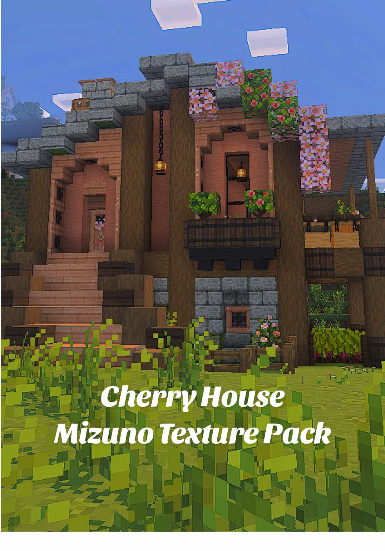 Cherry House & Mizuno Texture pack #furniturebuilder #Minecraft #fypシ 
