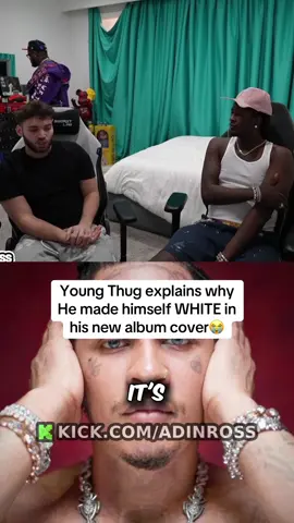 Young Thug explains why He made himself WHITE in his new album cover😭 #youngthug #adinross #funny #fyp #viral 