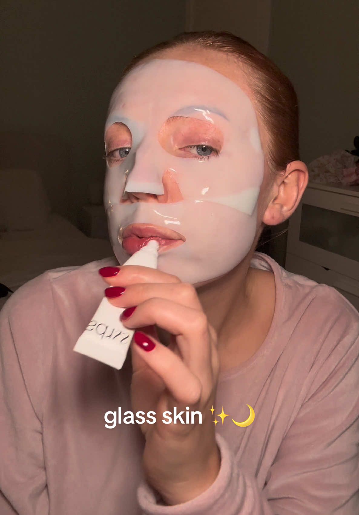 Mid week mask for glowy glass skin🌙✨  @네시픽 Nacific Official  #glassskin #skintok #skin #facemask #foru 