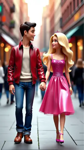 Ken and Barbie Walking Down the Street Holding Hands  #barbie #barbiegirl #generativeai #aivideos 
