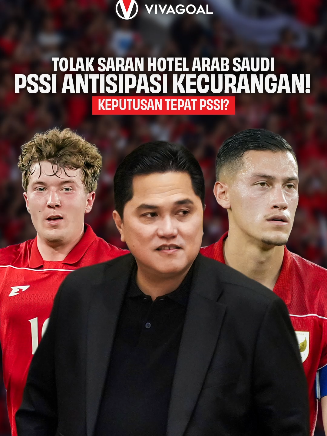Ketua Umum PSSI, Erick Thohir mengatakan jika PSSI menolak rekomendasi hotel dari Arab Saudi guna menghindari hal-hal yang tidak diinginkan. Timnas Indonesia pun memilih Hotel Hyatt yang berjarak 30 menit dari Stadion Kings Abdullah venue laga Indonesia di ronde 4 nanti. Bagaimana menurut Vivamania?🤔 #TimnasIndonesia #indonesia #timnas #vivagoal